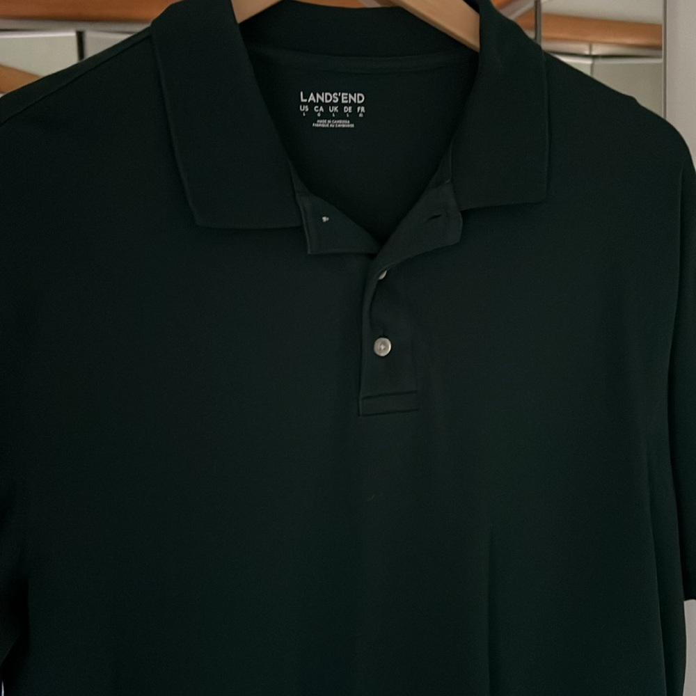 Lands End green polo Large - Picture 4 of 5